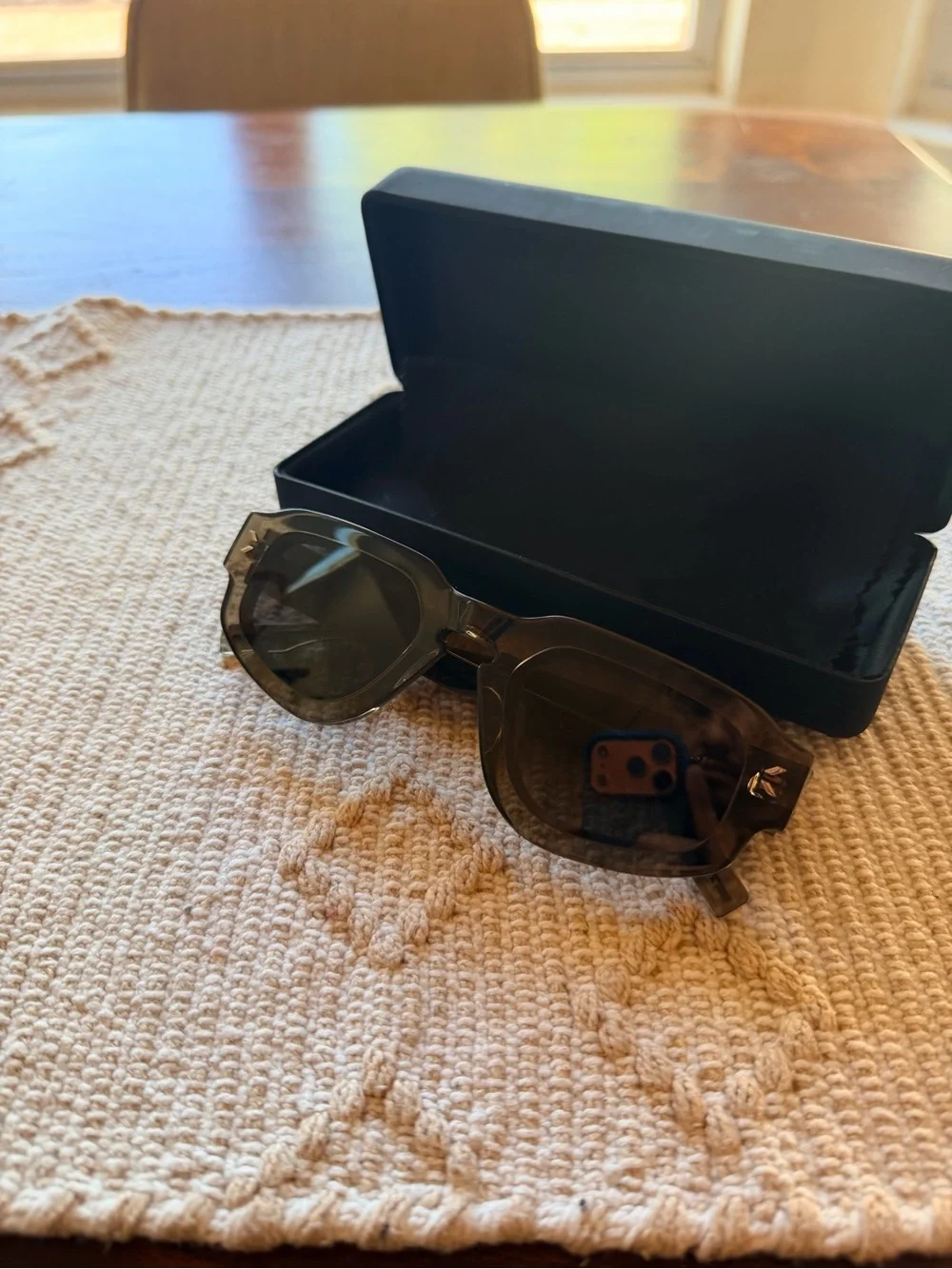 Alexander McQueen Men's Transparent Black Frame Sunglasses